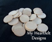 1.5 inch Wooden Round Circles (Lot of 30) Unfinished Wood 1-1/2 inches