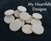 1 inch Wooden Round Circles (Lot of 30) Unfinished Wood Pieces