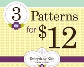 Any 3 Everything Nice PDF Sewing Patterns including 8.00 patterns