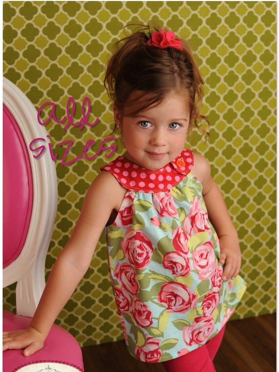 Circle-Top Shirt PDF Pattern, Baby, Toddler Girl newborn to 5T