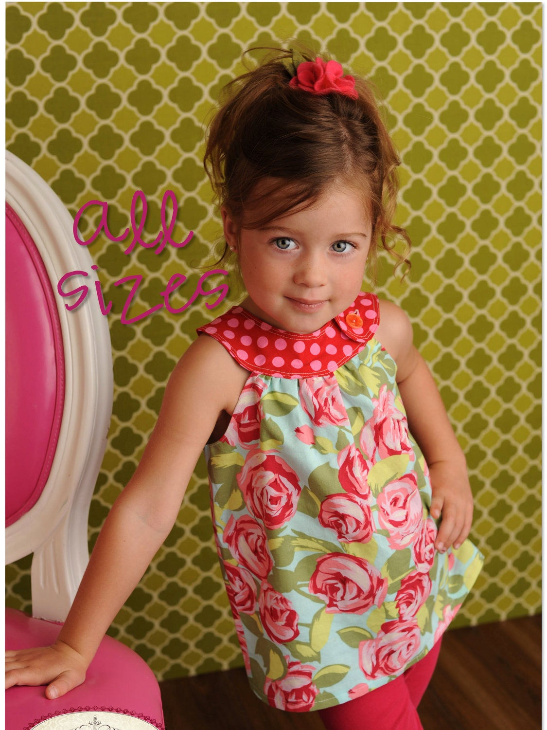 Circle-Top Shirt PDF Pattern, Baby, Toddler Girl newborn to 5T