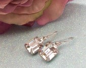 Swarovski Crystal Square Cut Earrings - Sterling Silver - Bridal Earrings, Bridesmaids gift, Mother of the Bride, Mother of the Groom
