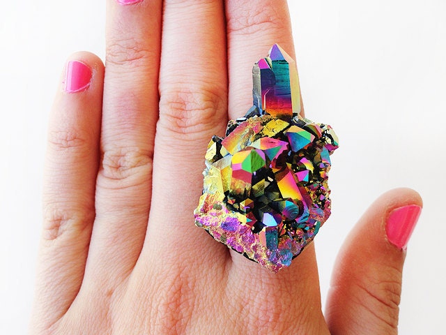 SCILIA rainbow crystal ring
