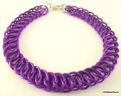 Violet Half Persian Chainmaille Bracelet,  Aluminum Bracelet, Chainmail Bracelet