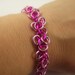 Shades of Pink Shag Bracelet, Aluminum Chainmail Bracelet, Aluminum Bracelet