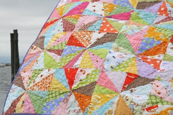 a baby starburst quilt - munki munki version - reserved for Catherine