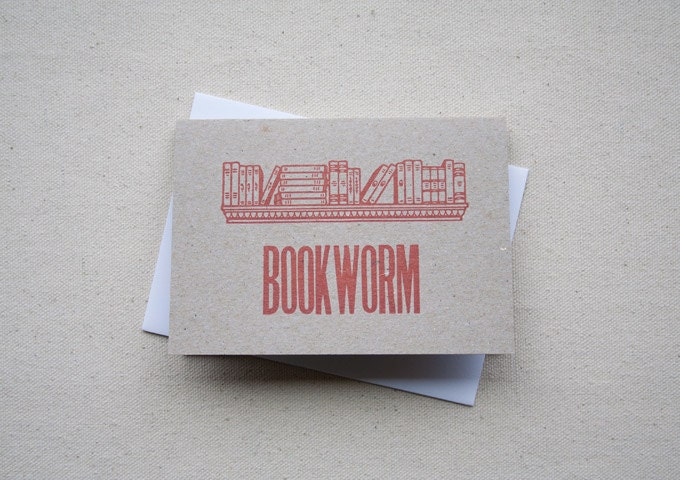Bookworm Letterpress Card