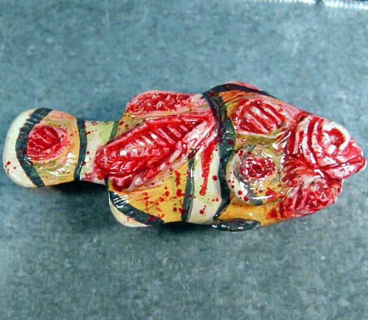 SALE SALE SALE 2.00 DOLLARS OFF Zombie Fish Clown Anemonefish Magnet Right side