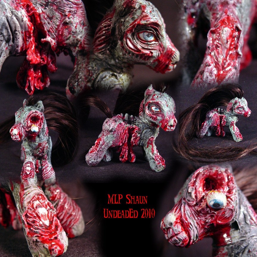 SALE SALE SALE 25.00 DOLLARS OFF My Demon Pony Shaun Zombie Pony ooak My Little Pony