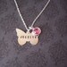 Hand Stamped Butterfly Sterling personalized necklace Flower girl First Communion etc.