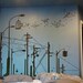 Power Poles with Escaping Origami Cranes birds decal - Vinyl Sticker Wall Decal
