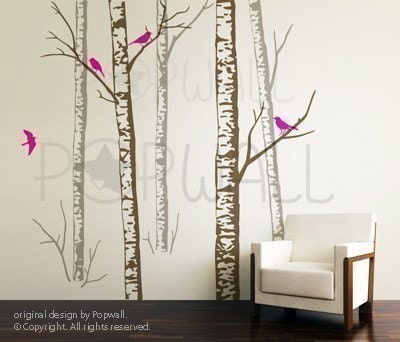 Wall decals wall stickers - Birch Trees wall decal 068