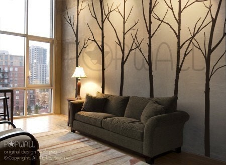 EXTRA FREE 10 BIRDS- Wall Decal Wall Stickers Winter Tree wall decals