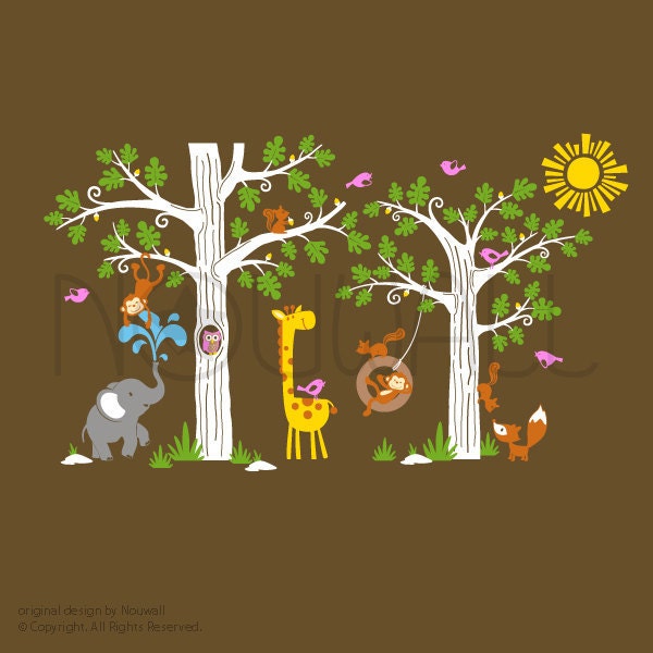 Children Wall Decal Wall Sticker Nursery decal - Wondrous Woodland tree decal - 107
