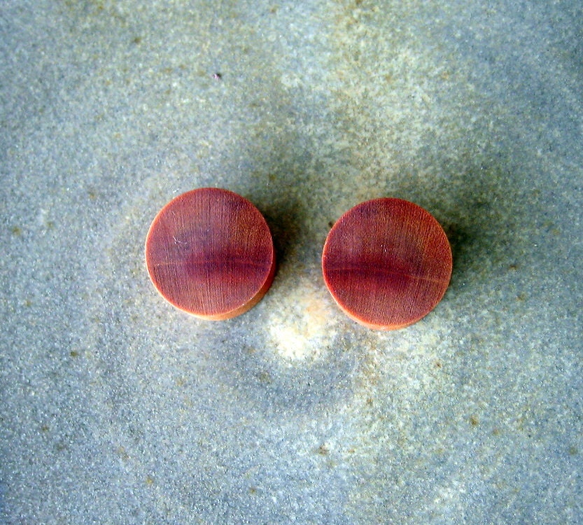 14mm, Red Flame Box Elder ear plugs, gauges, 9/16ths inch gauge, hand turned, organic