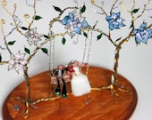 The Linked Trees- Customizable Wedding Cake Topper/ Centerpiece Sculpture