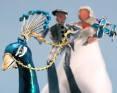 Peacock Wedding Cake Topper (Custom)