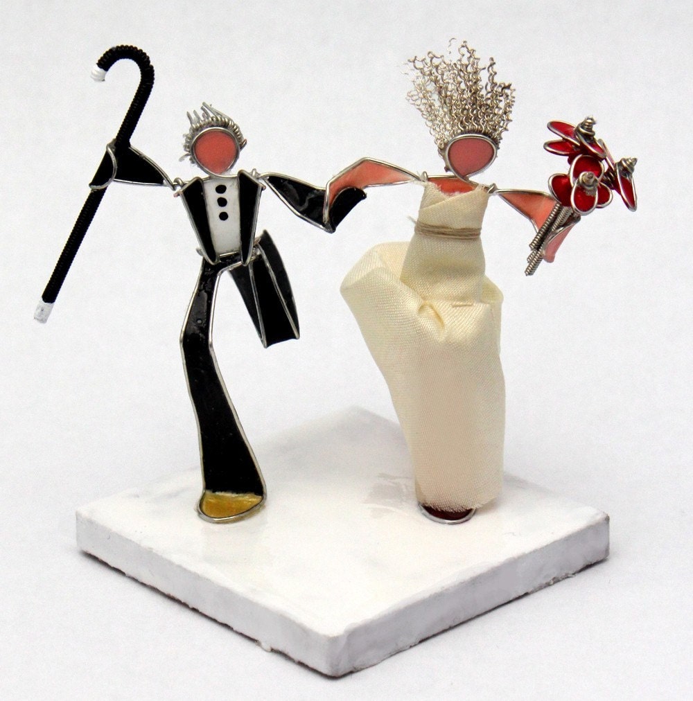 The Running Bride and Groom- Custom Wedding Cake Topper
