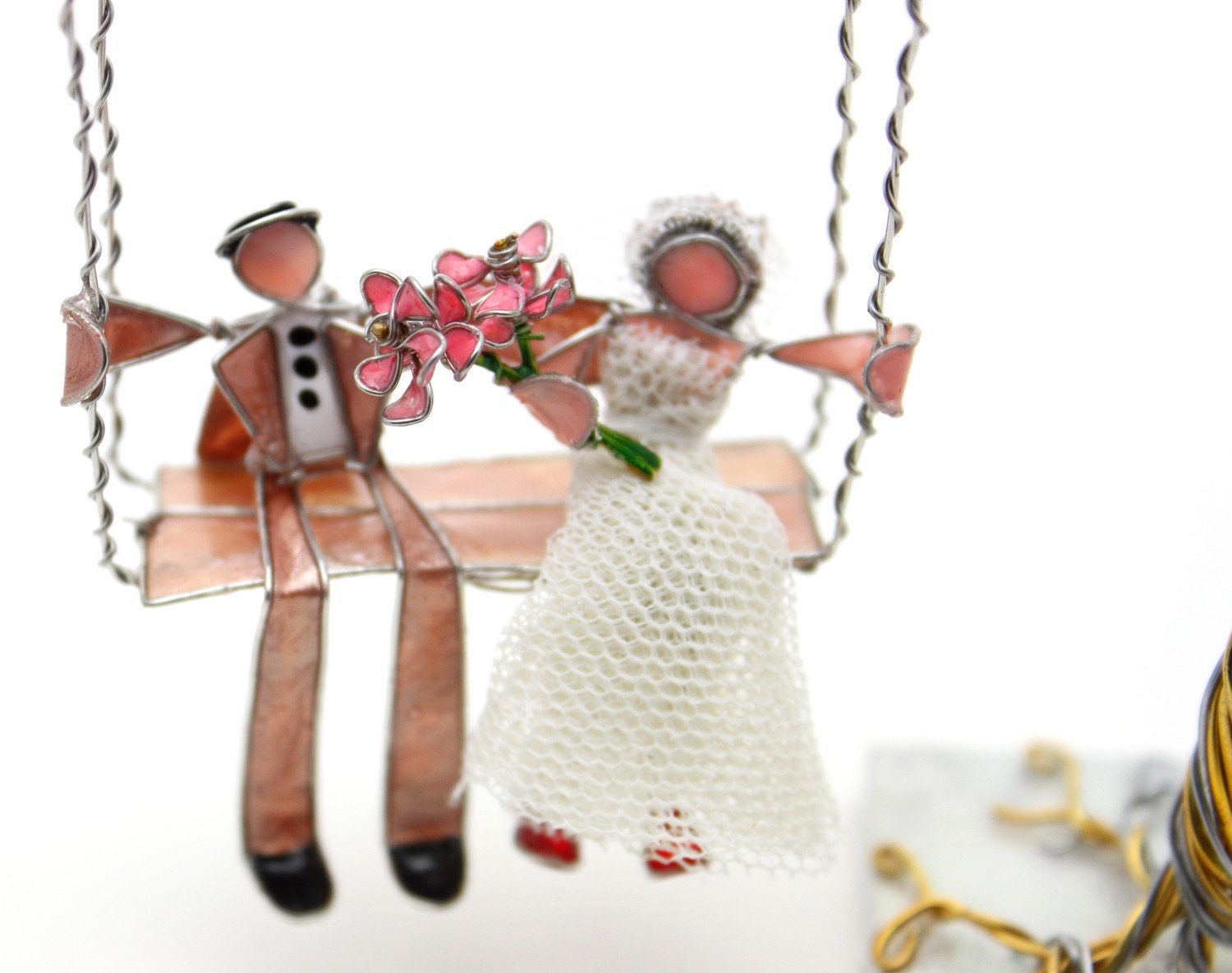 The Peony Tree Swing -Custom Wedding Cake Topper