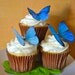 EDIBLE Butterflies by Sugar Robot - Large Assorted Blue - Edible Cake and Cupcake Decorations