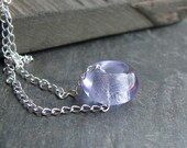 Beaded Silver Necklace Czech Glass Round Bead Sterling Silver Chain Minimalist Modern Fresh Jewelry