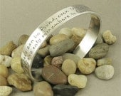 Happiness can be found... Harry Potter inspired Hand Stamped Aluminum Cuff Bracelet