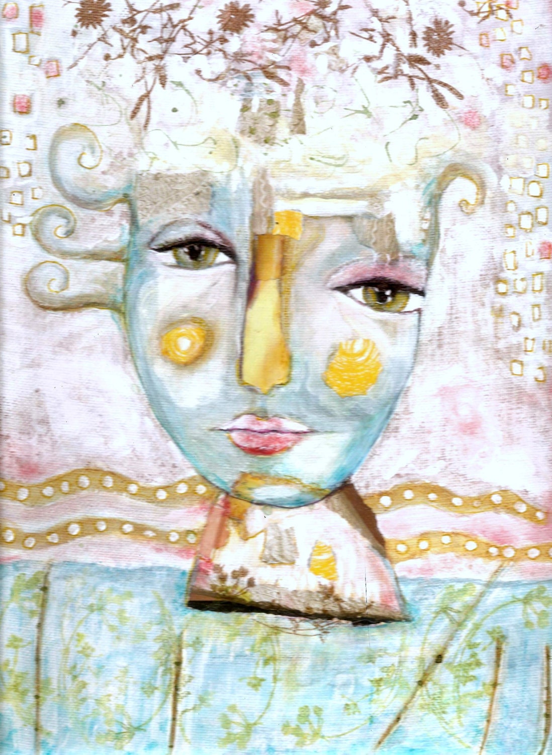Tangled Thoughts- 9x12 Original Contemporary Mixed Media Painting on Artist Canvas Board,Signed