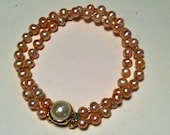 Double strand Pink Pearl Bracelet