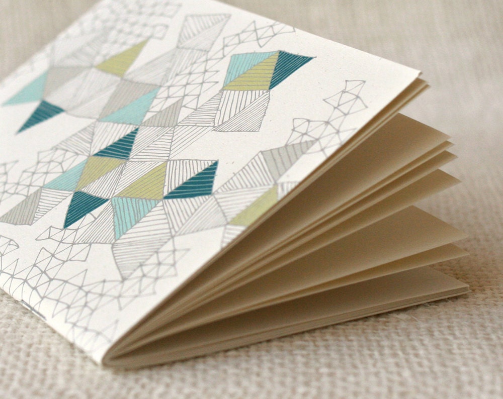 Jotter, Pocket Notebook, Mini Journal - Love Triangles