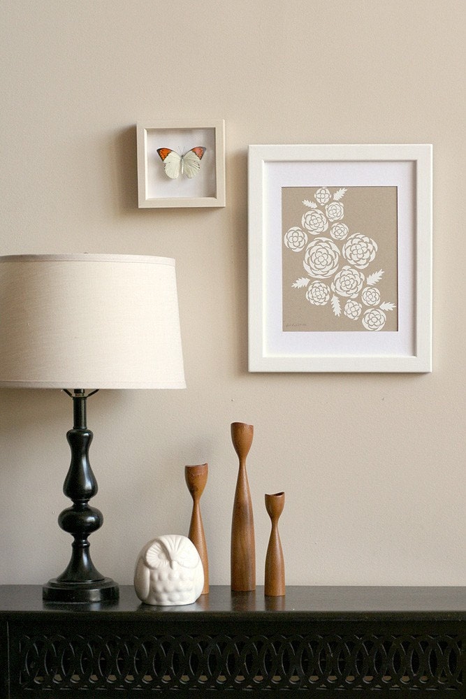Limited Edition Screen Print - White Roses