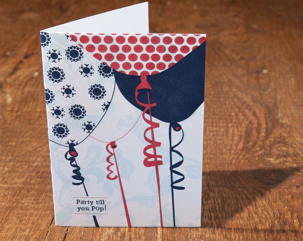 birthday / pop / letterpress card