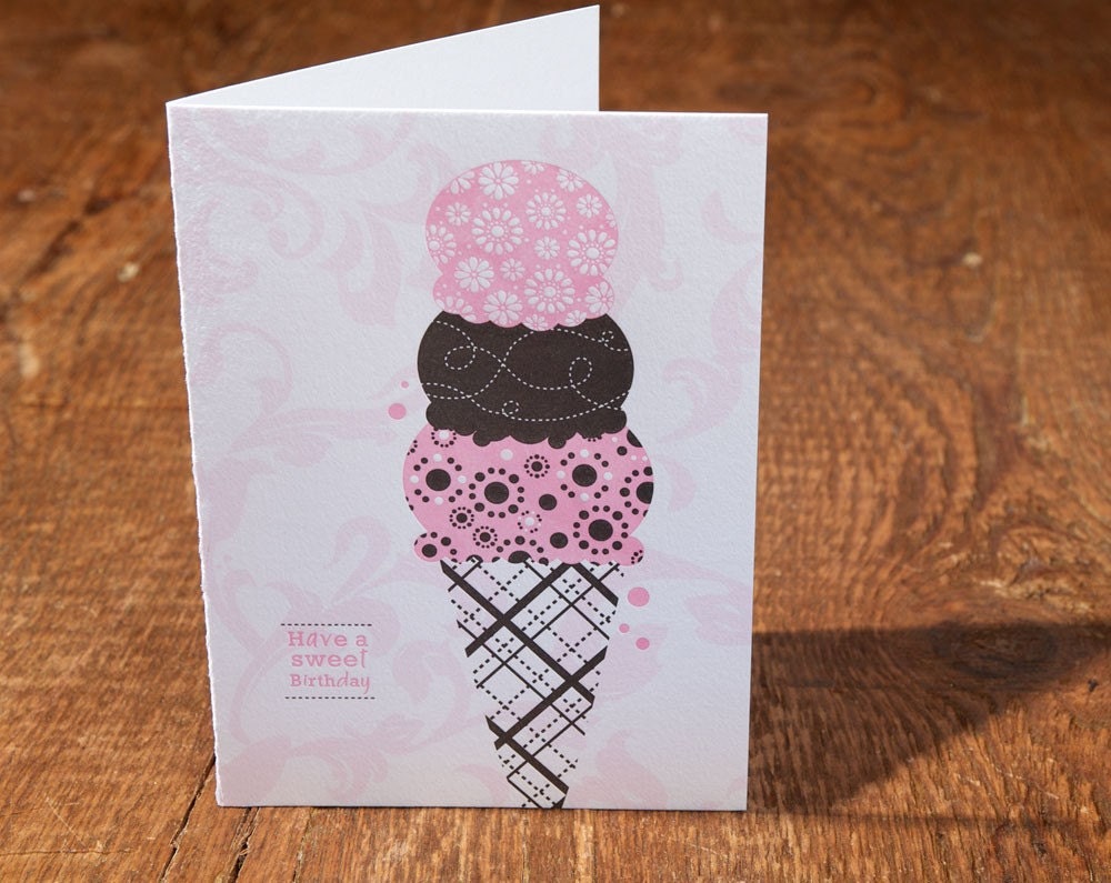 birthday / sweet / letterpress card