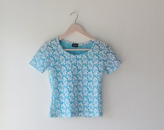 VTG Blue and White Lacy Shirt