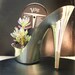 glam gold stiletto heel succulent planter