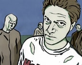Zombie Art-  5 x 7 halloween portrait