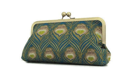 CLUTCH PURSE Handmade for Bridesmaids Liberty of London rare Caesar fabric