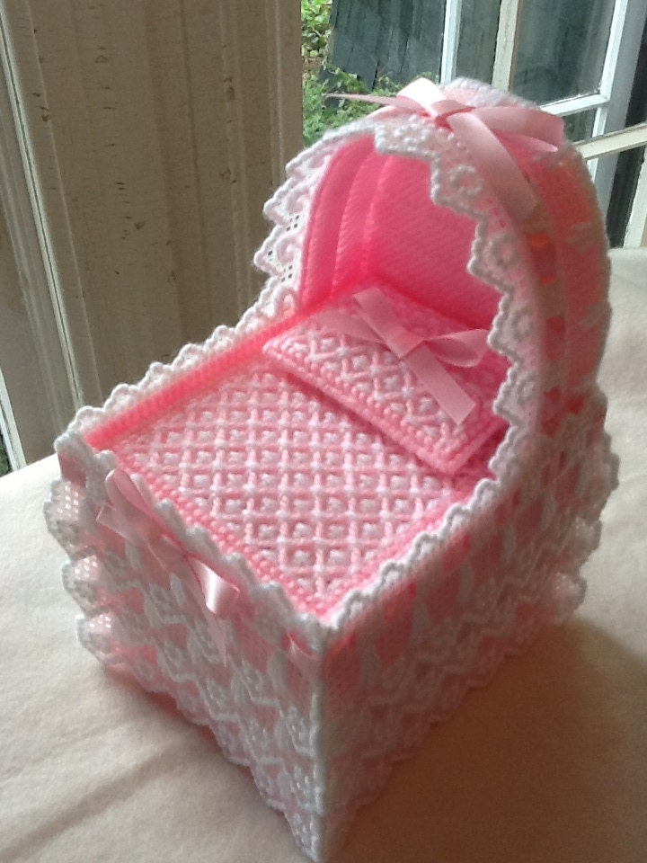 Pastel Pink Baby Bassinet Tissue Box Cover