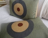 Retro handprinted bullseye /RAF ensign cushion cover