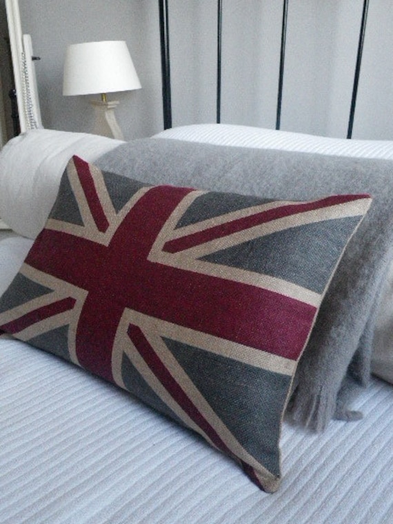 hand printed New  rustic union jack  flag cover