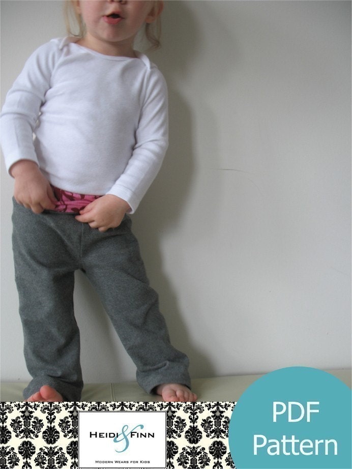 Comfy Yoga Pants pattern and tutorial PDF boy girl EASY SEW 12m-5T