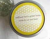 Custom Canning Toppers or Favors - Honeycomb Design Set of 3-inch or 2.5-inch for Mason Jars