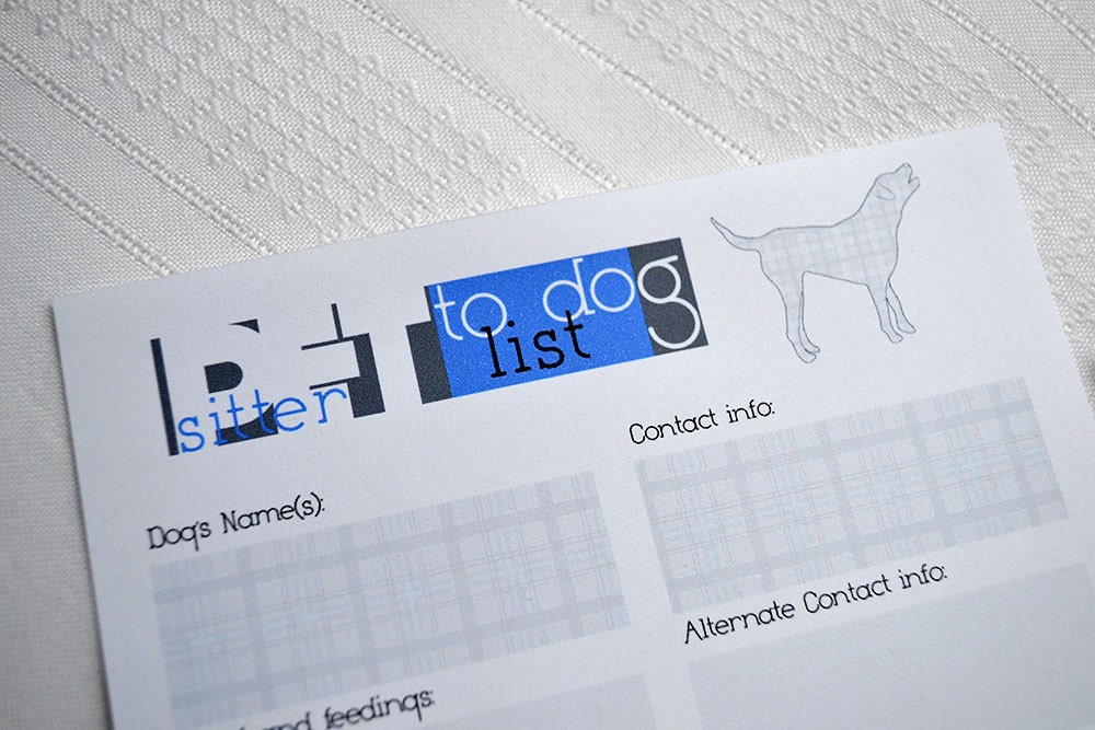 Pet Sitter To Do(g) Notepad Checklist