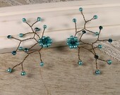 Turquoise Sparkling Earrings Small - Vegas Sparkle