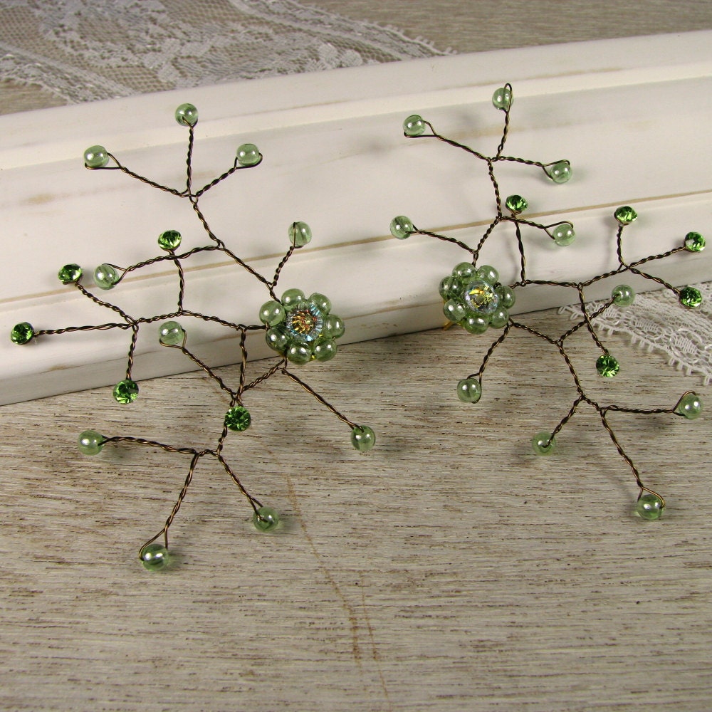 Green Sparkling Earrings Large - Vegas Sparkle