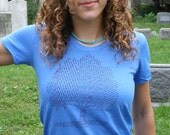 Tree Design List of tree Species Nature design American Apparel scoop neck Girl Tee in Heather Lake Blue