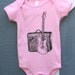 Fender Guitar and Amp Rock N Roll American Apparel Baby Onesie in Light Pink