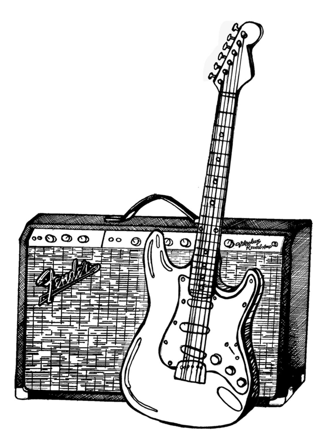 Fender Guitar and Amp Rock N Roll American Apparel Baby Onesie in Light Pink
