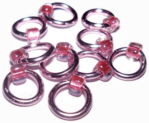 Knit Bling Hand Made Stitch Markers - Set Of 10 - FREE SHIP with any purchase