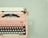 pink typewriter print