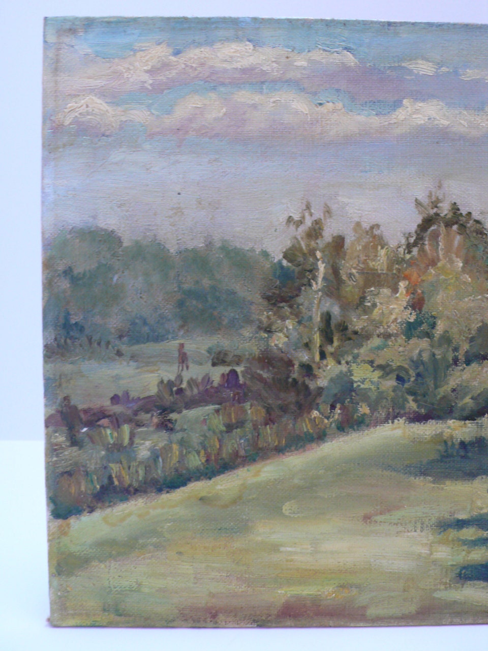 AUTUMN Leaves - original oil painting of English Countryside picnic